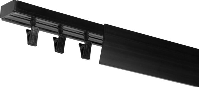 Dekodum Stropní kolejnice z PVC jednořadá černá s krytem