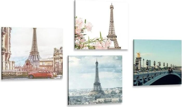 Set obrazů Eiffelova