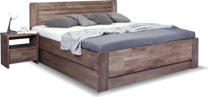 Dřevěná postel dvoulůžko s úložným prostorem