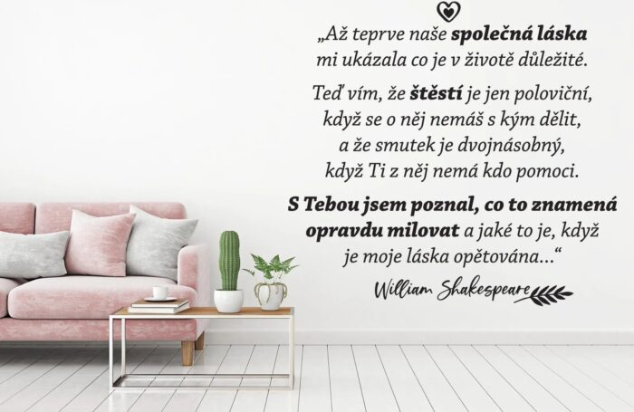 Lepy.cz Samolepka na zeď Shakespeare - citát Velikost (šířka