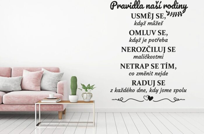 Lepy.cz Samolepka na zeď Pravidla rodiny Velikost (šířka x